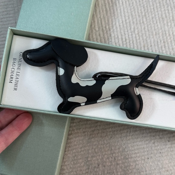 Atterri Accessories - Leather Dachshund Key & Card Holder - Black and Cream